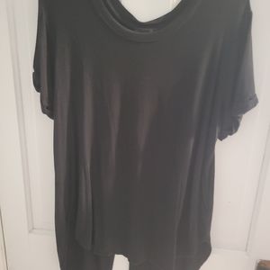 Black t shirt slit up the back